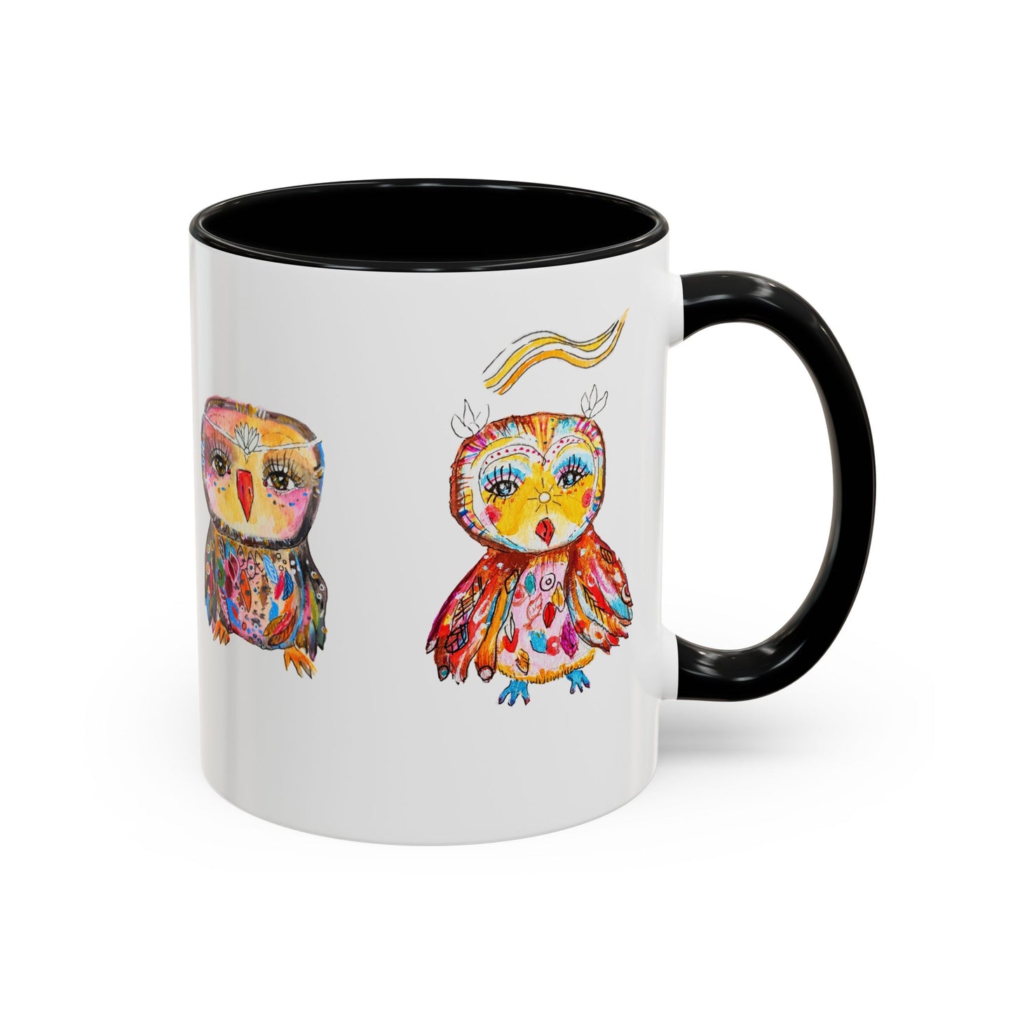 Colorful Owls Two-Tone Ceramic Mug -The Parliament
