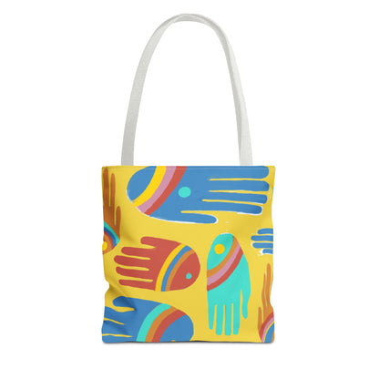 Rainbow Hands Tote Bag, Yellow | 3 Sizes | 5 Handle options
