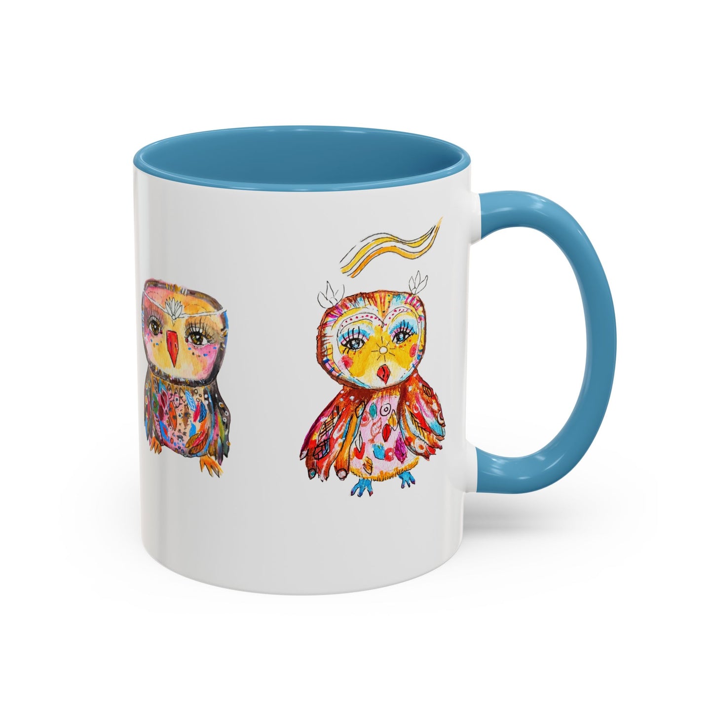 Colorful Owls Two-Tone Ceramic Mug -The Parliament