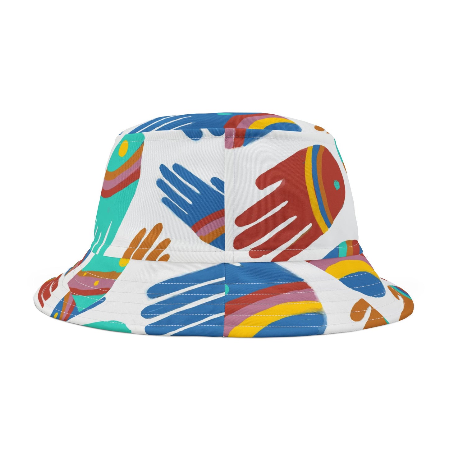 Rainbow Hands Bucket Hat | White All Over Print