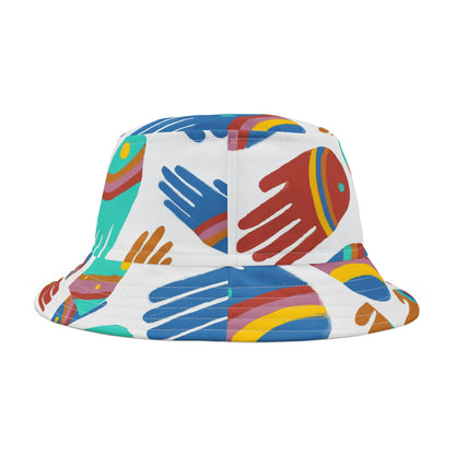 Rainbow Hands Bucket Hat | White All Over Print
