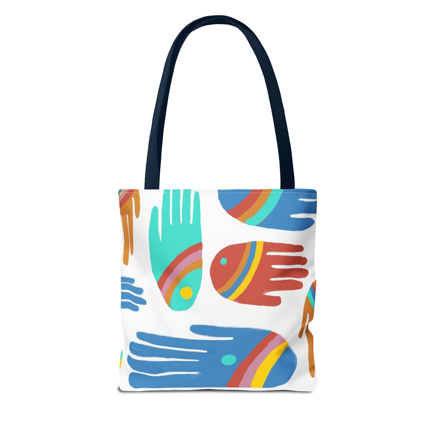 Rainbow Hands Tote Bag, White | 3 Sizes | 5 Handle options