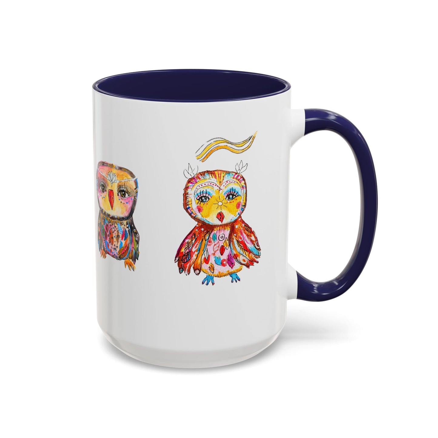Colorful Owls Two-Tone Ceramic Mug -The Parliament