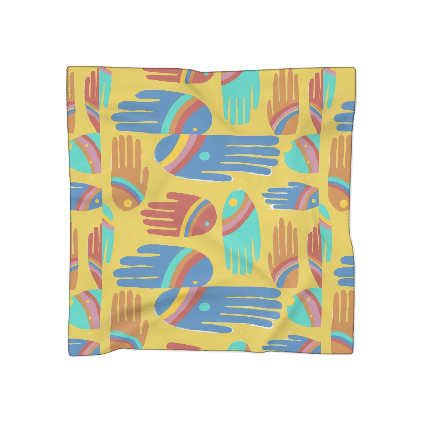 Rainbow Hands Scarf | Colorful Handprints Yellow