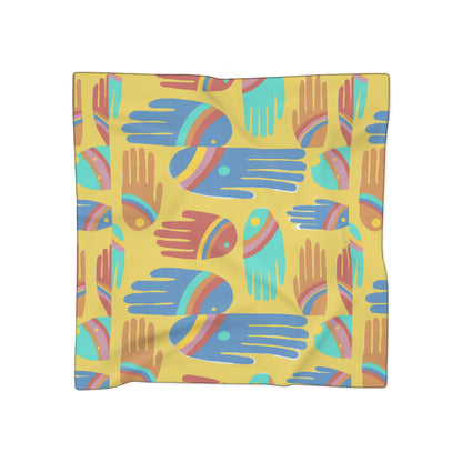 Rainbow Hands Scarf | Colorful Handprints Yellow