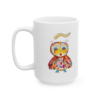 Colorful Owls Ceramic Mug - The Song Maker