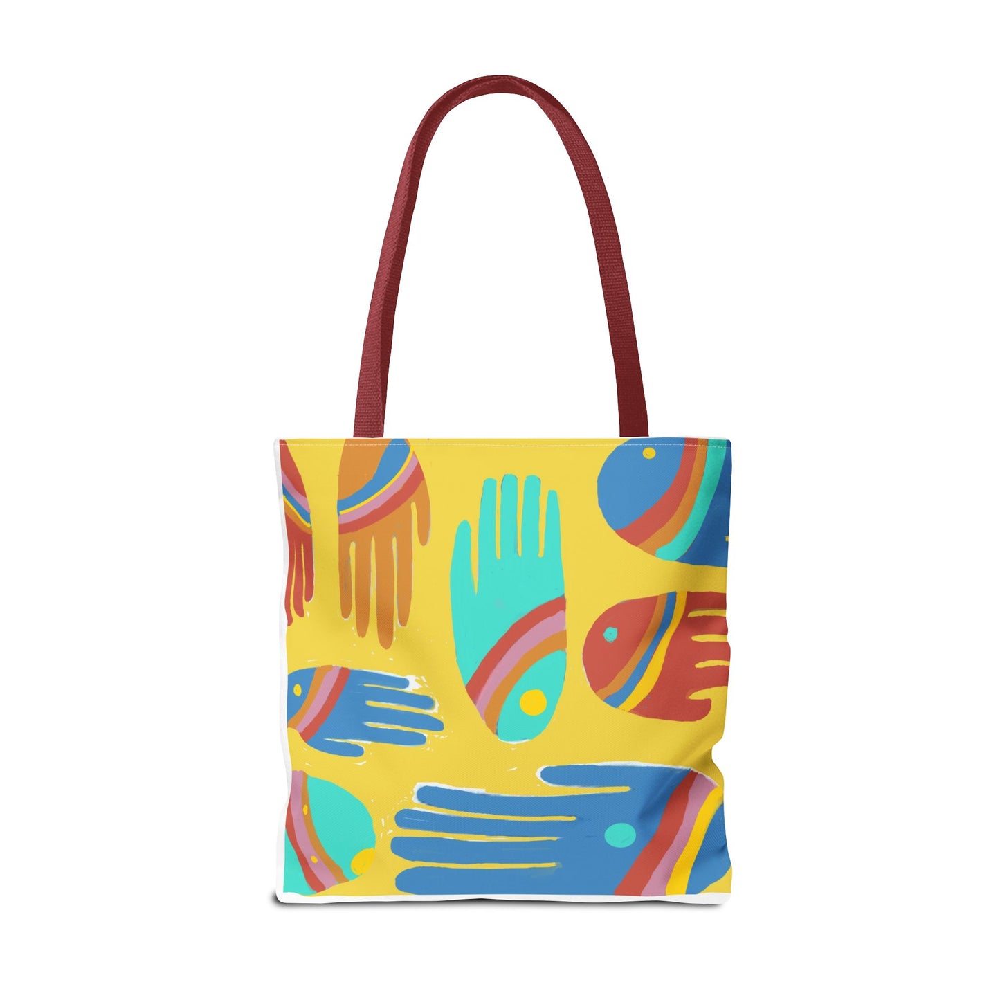 Rainbow Hands Tote Bag, Yellow | 3 Sizes | 5 Handle options