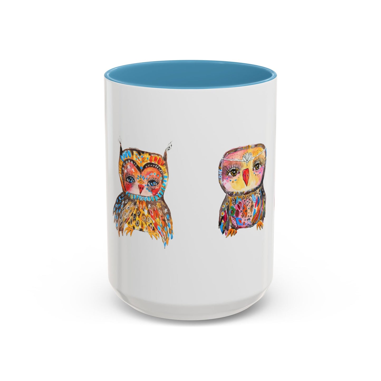 Colorful Owls Two-Tone Ceramic Mug -The Parliament