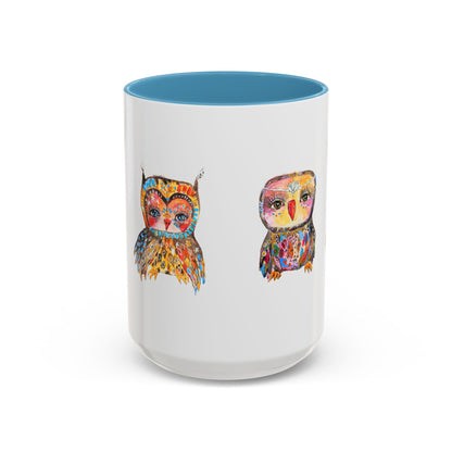 Colorful Owls Two-Tone Ceramic Mug -The Parliament