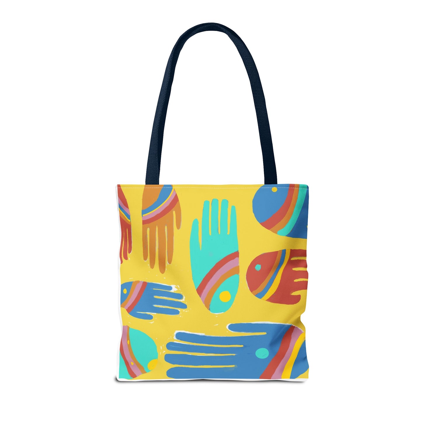 Rainbow Hands Tote Bag, Yellow | 3 Sizes | 5 Handle options
