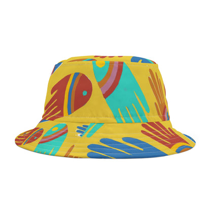 Rainbow Hands Bucket Hat | Yellow All Over Print