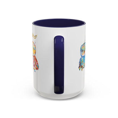 Colorful Owls Two-Tone Ceramic Mug -The Parliament