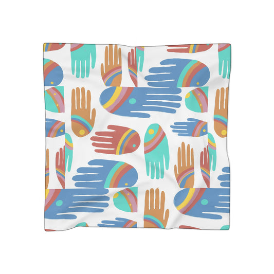 Rainbow Hands Scarf | Colorful Handprints White