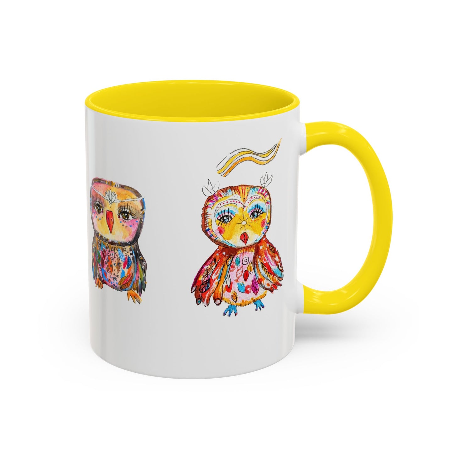Colorful Owls Two-Tone Ceramic Mug -The Parliament