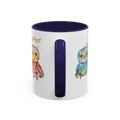 Colorful Owls Two-Tone Ceramic Mug -The Parliament