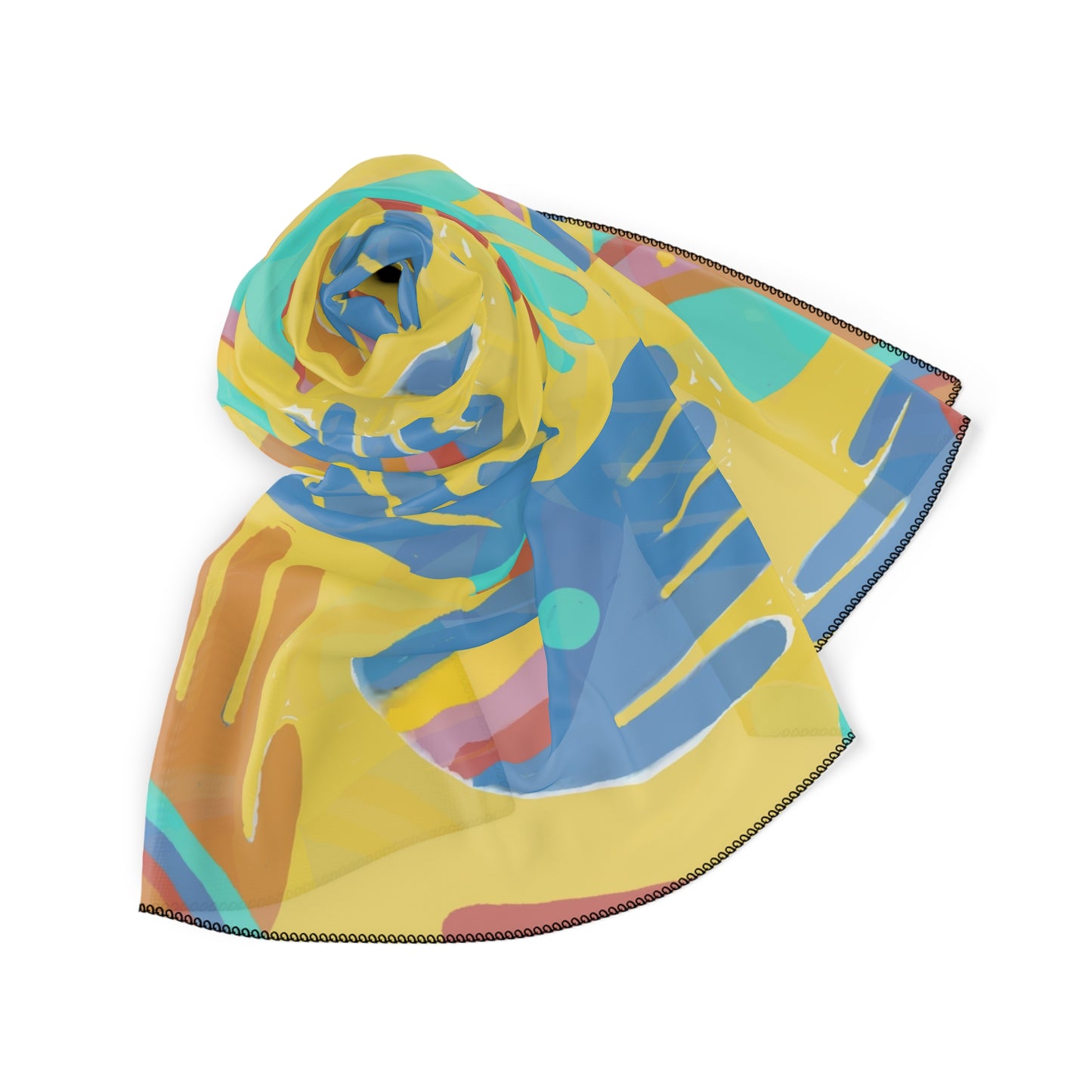 Rainbow Hands Scarf | Colorful Handprints Yellow