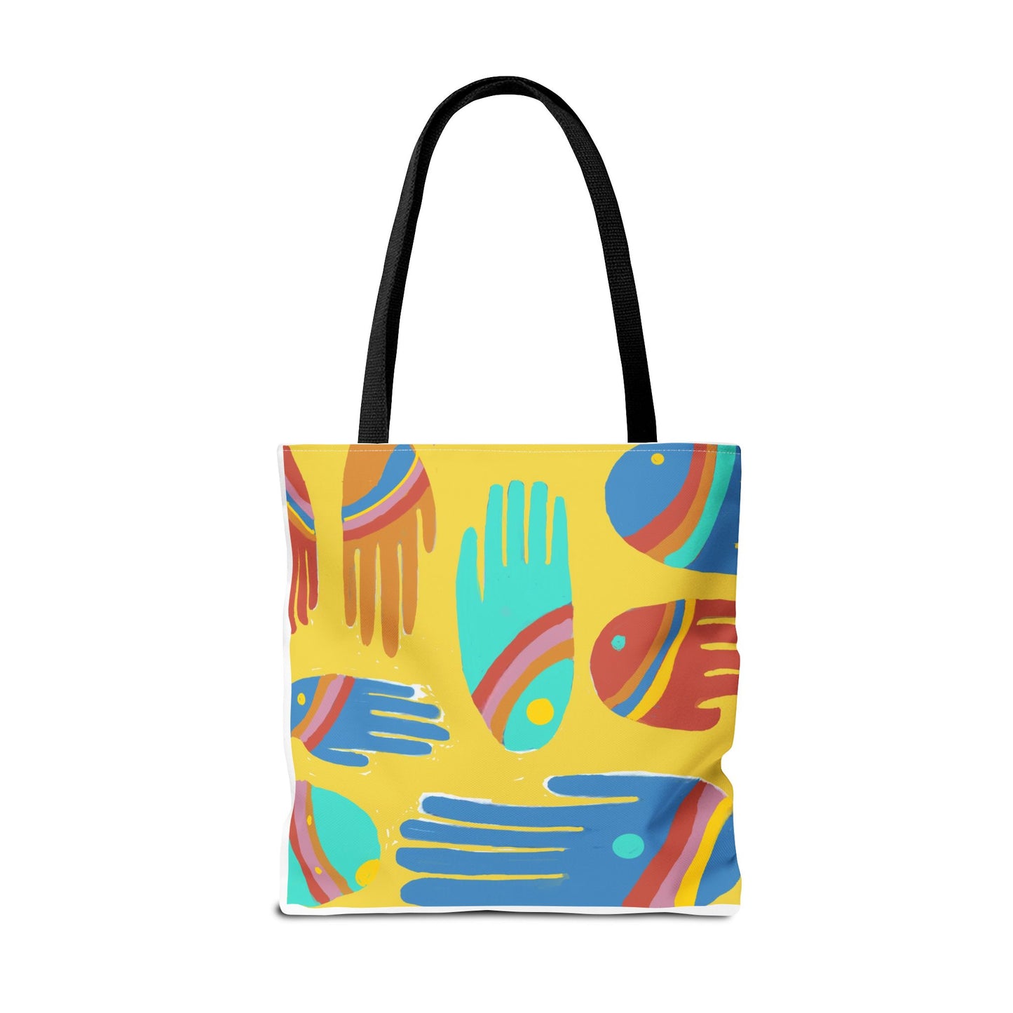 Rainbow Hands Tote Bag, Yellow | 3 Sizes | 5 Handle options