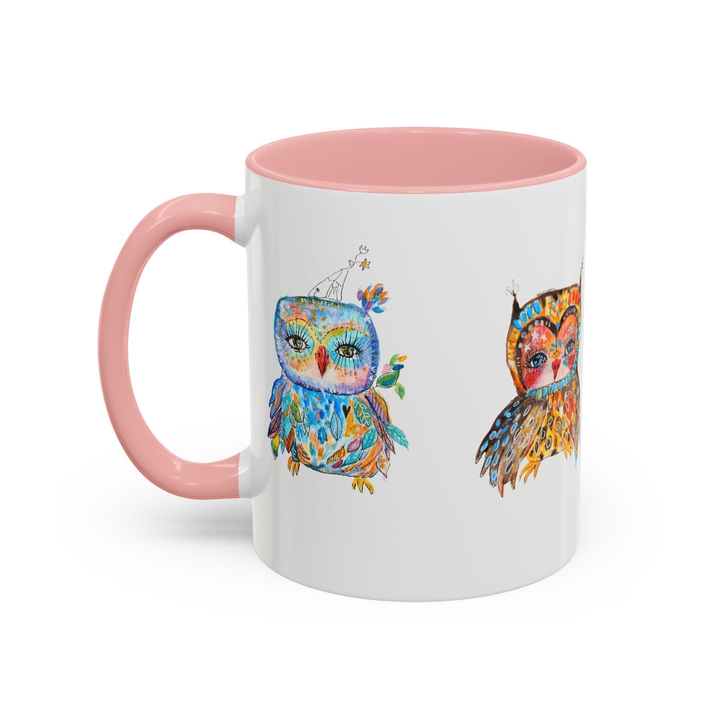 Colorful Owls Two-Tone Ceramic Mug -The Parliament