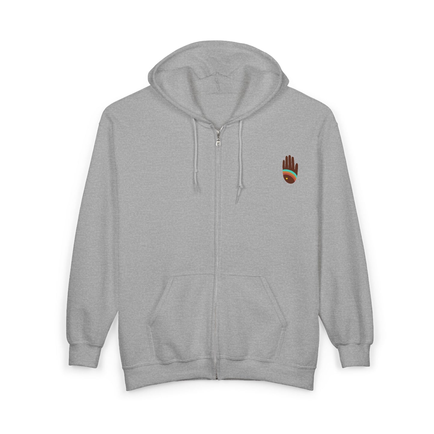 Rainbow Hands Love One Another Front Zip Hoodie