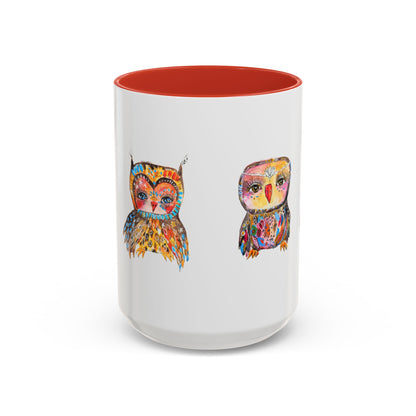 Colorful Owls Two-Tone Ceramic Mug -The Parliament