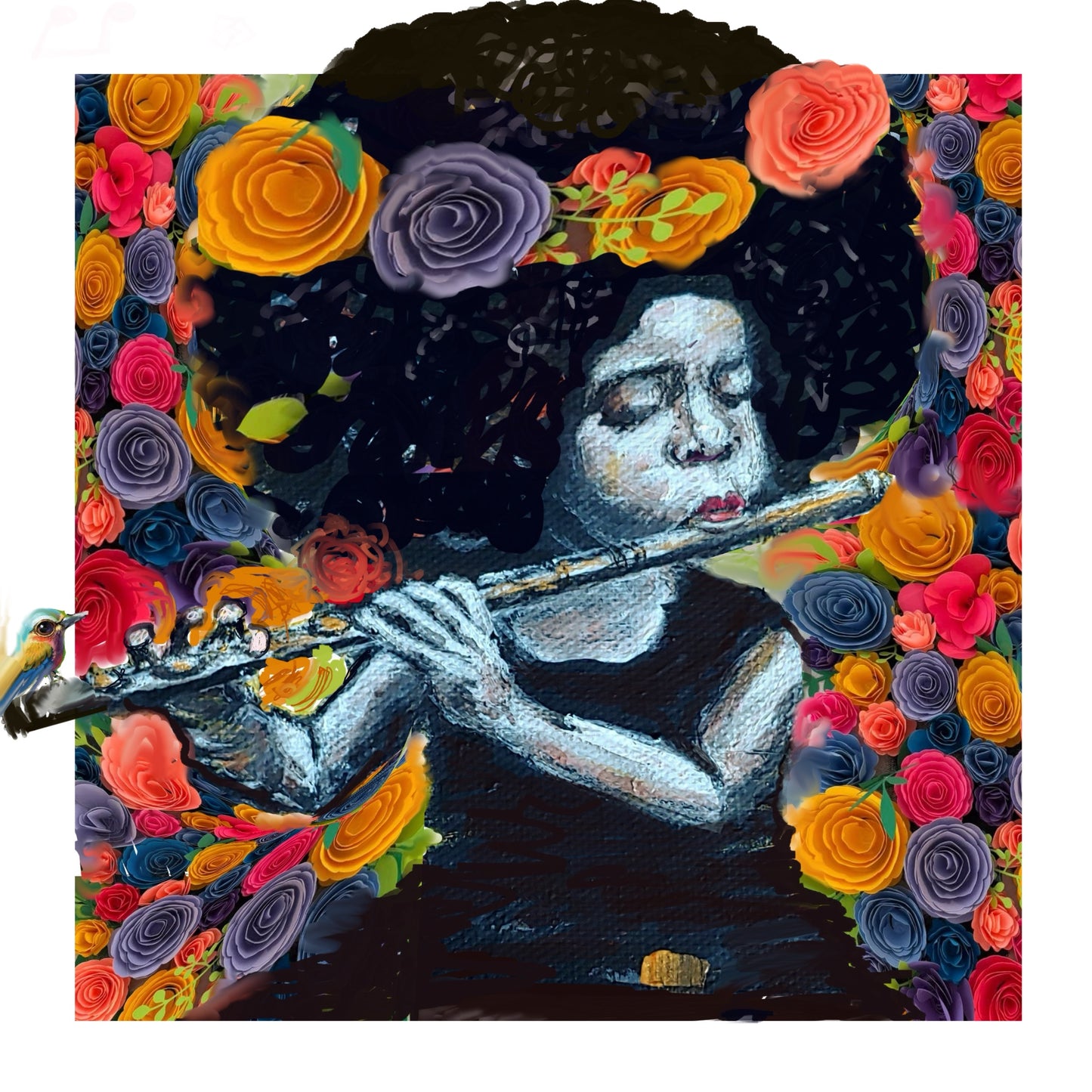 Flower Flute Girl Print